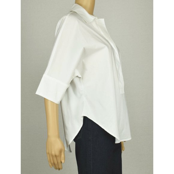 Anne Klein White Hidden Button Front Blouse - Picture 2 of 6